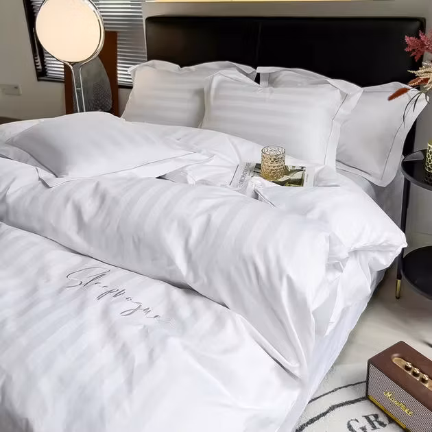 Stripe Cotton King Size Bed Linen Duvet Cover Bedding for Hotel Use