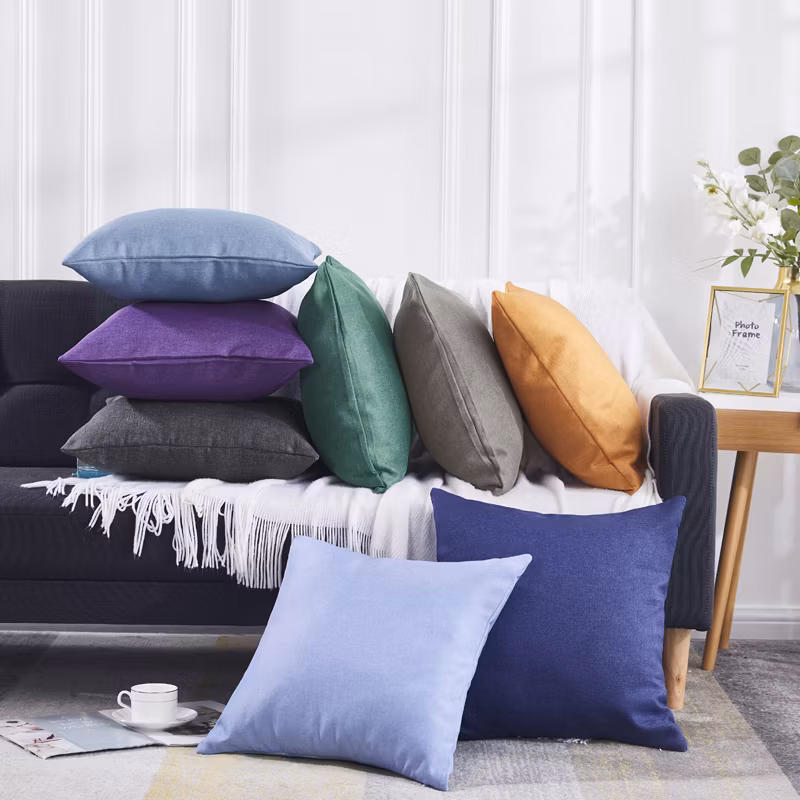 Durable High Quality Colorful Imitation Linen Pillow Case Back Cushion