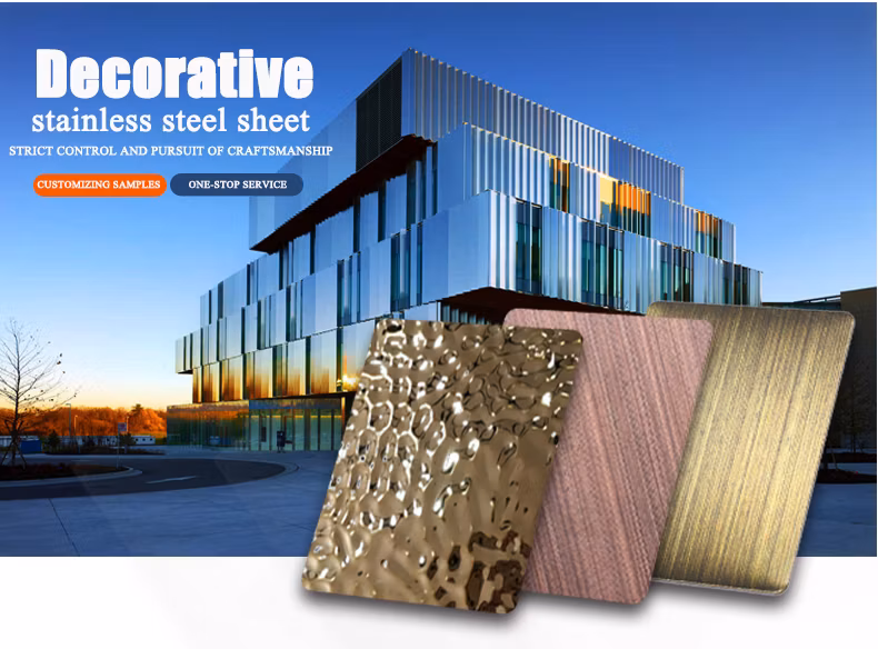PVD Color Coated Designer Water Ripple Sheet 201 304 Stainless Steel Sheet