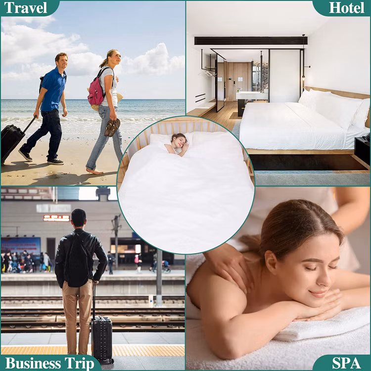 Portable Disposable Sheet Bedding Set Disposable Bed Sheets Quilt Cover and Pillow Case Set for Hotel and Travel
