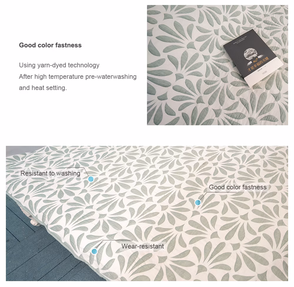 Luxurious Ployester Cotton King Bed Size Set for Cozy Bedrooms Double Color Jacquard Quilt