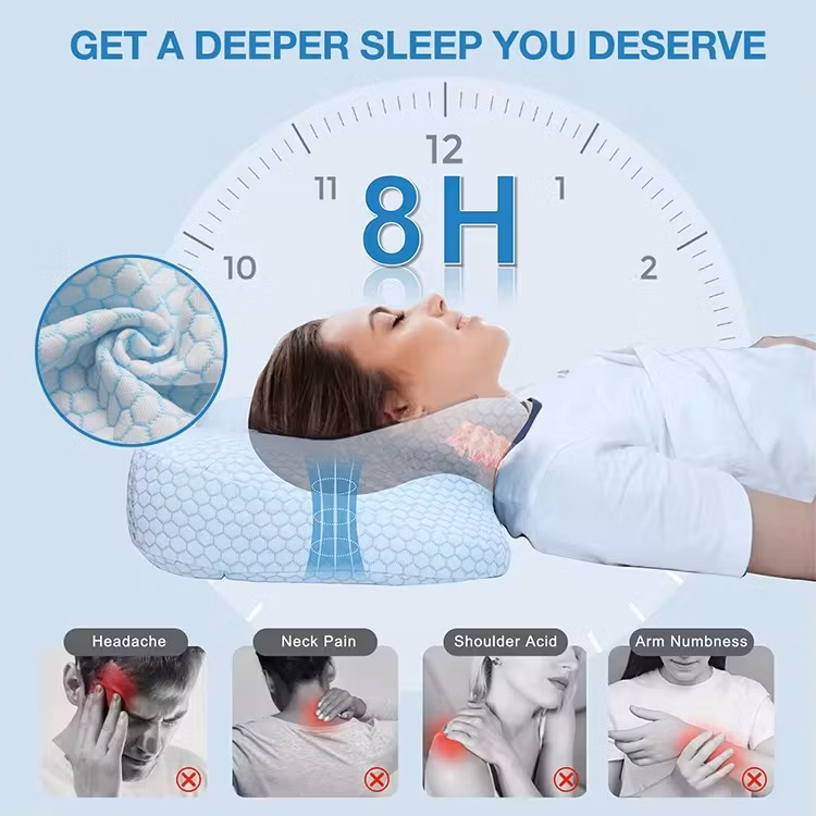 Yiteng Therapeutic Cervical Pillow with Soft Orthopedic Memory Foam for Relaxation