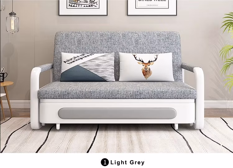 Sofa Cum Bed Living Room Furniture Modern Multi-Function Sofa Gray Fabric Storage Folding Sofa Bed