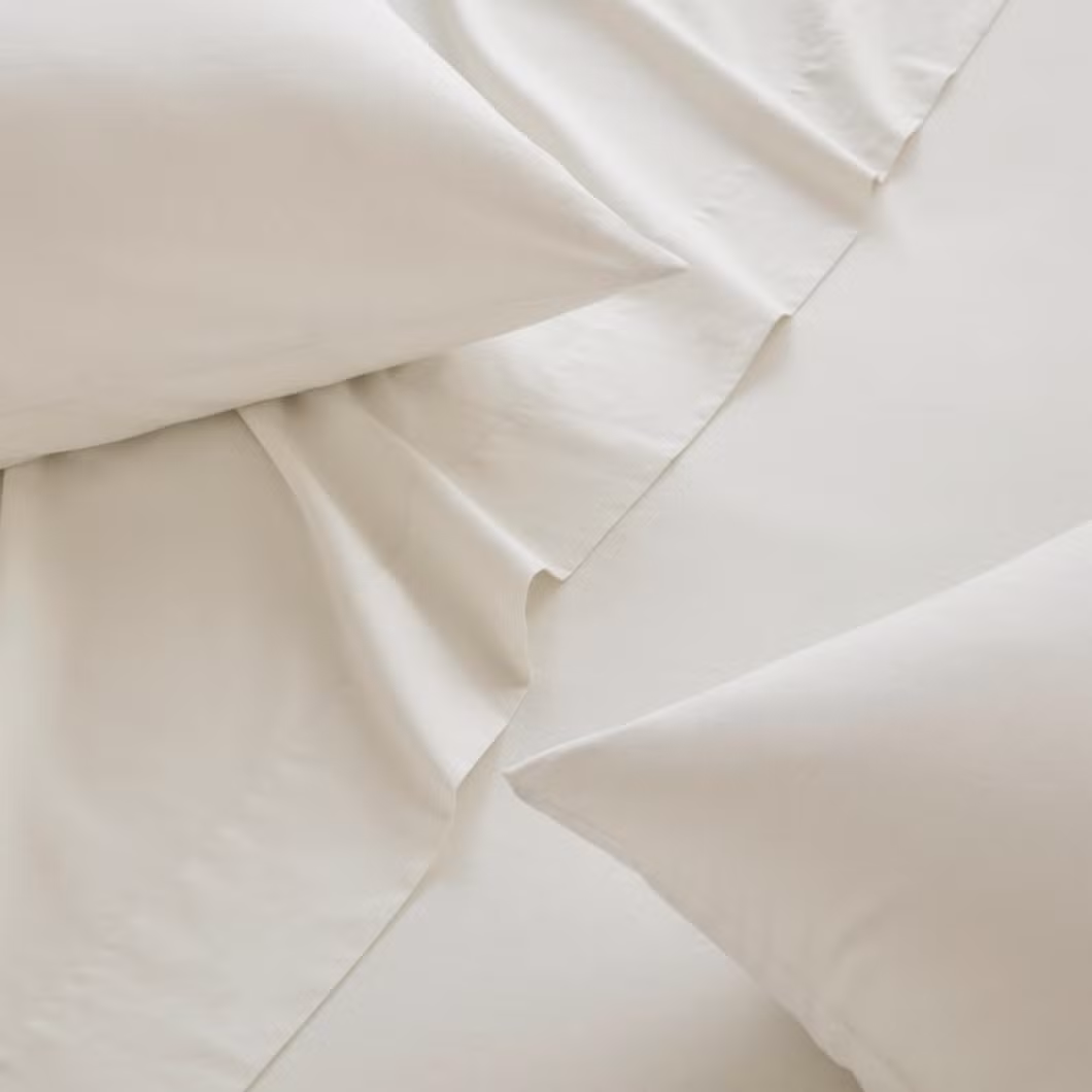 Wholesale Home Textile 100% Cotton Bedsheet Bedding Sets 144tc Solid Bed Sheet