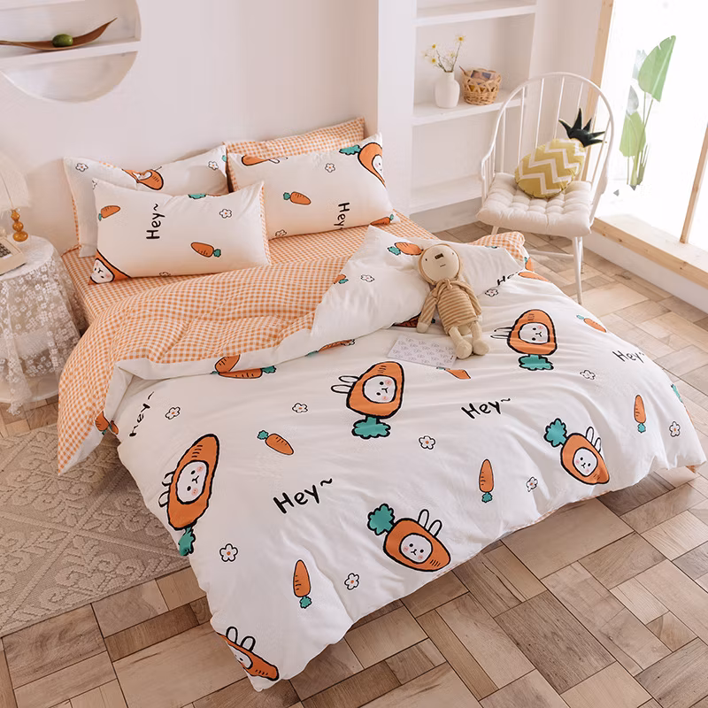 100% Cotton Embroidered Bed Sheet Duvet Cover Fitted Sheet Home