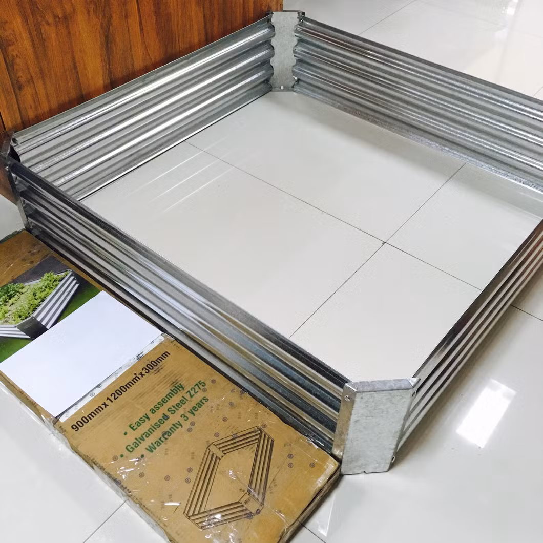 OEM Rectangle Galvanized Sheet Raised Garden Vegetable Beds Flowerpot