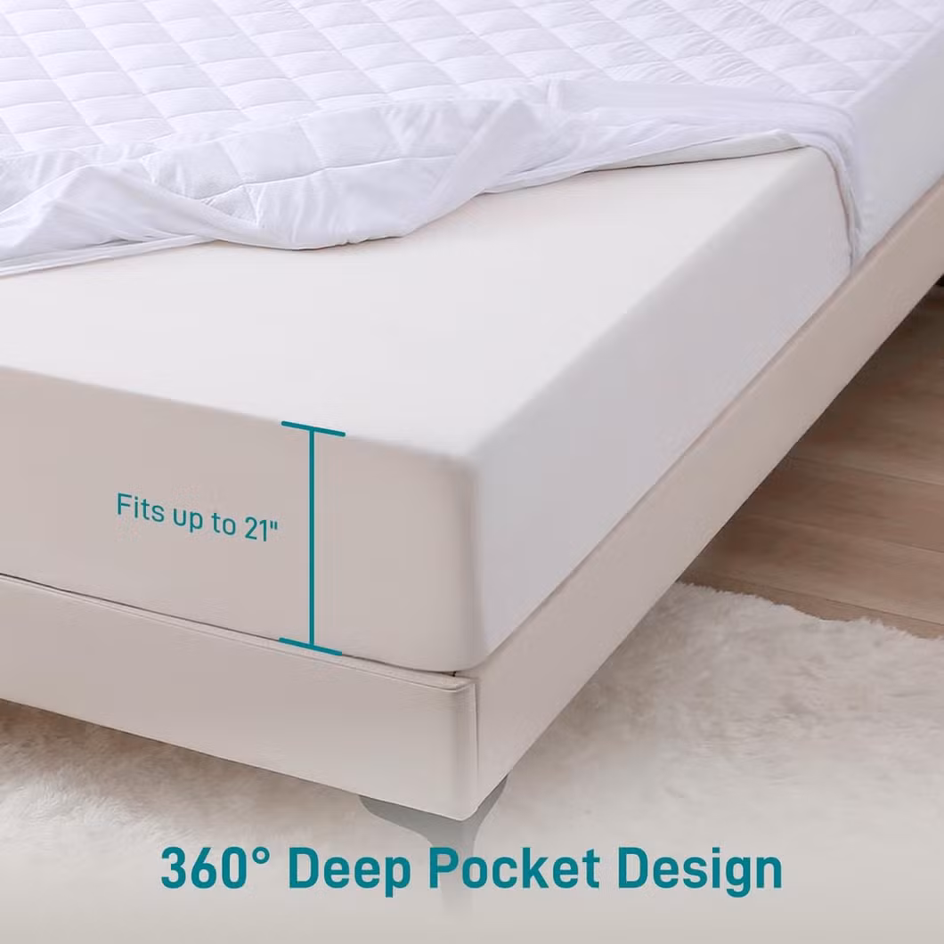 Premium Waterproof Mattress Protector Breathable Fitted Mattress Protector Pad with Deep Pocket