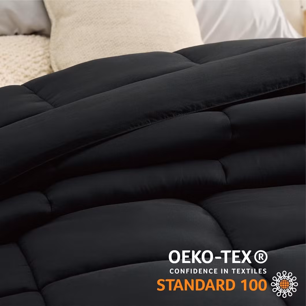Factory Wholesale 100% Polyester Bed King Size Filling Comforter Down Solid Quilt