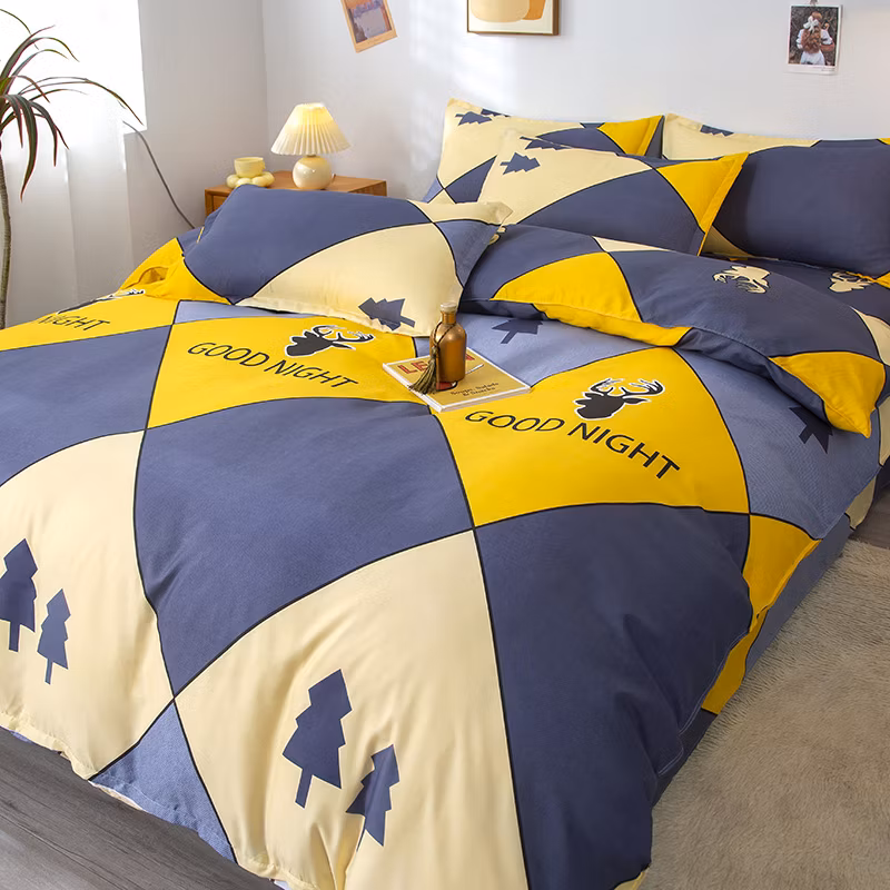180cm*200cm Hotel Bedroom Cotton Duvet Cover 2 Pillowcases Sheets 4PCS Bedding Set