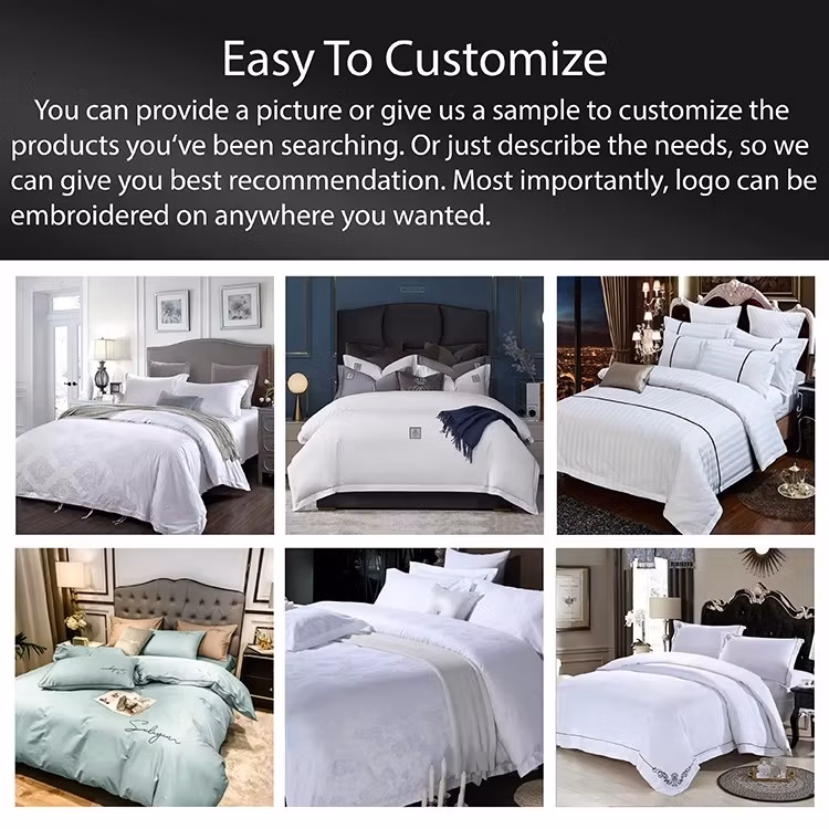 Hot Sale Hotel Cotton Bedding Set Pillowcase Duvet Cover Fitted Sheet