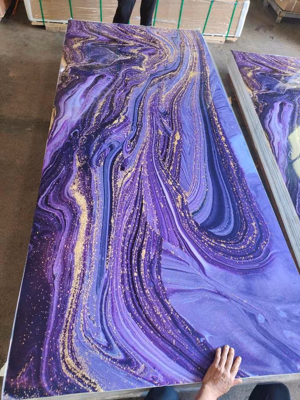 1.5-5mm PVC Marble Sheet UV Covering for Hotel Room Wall Decoration