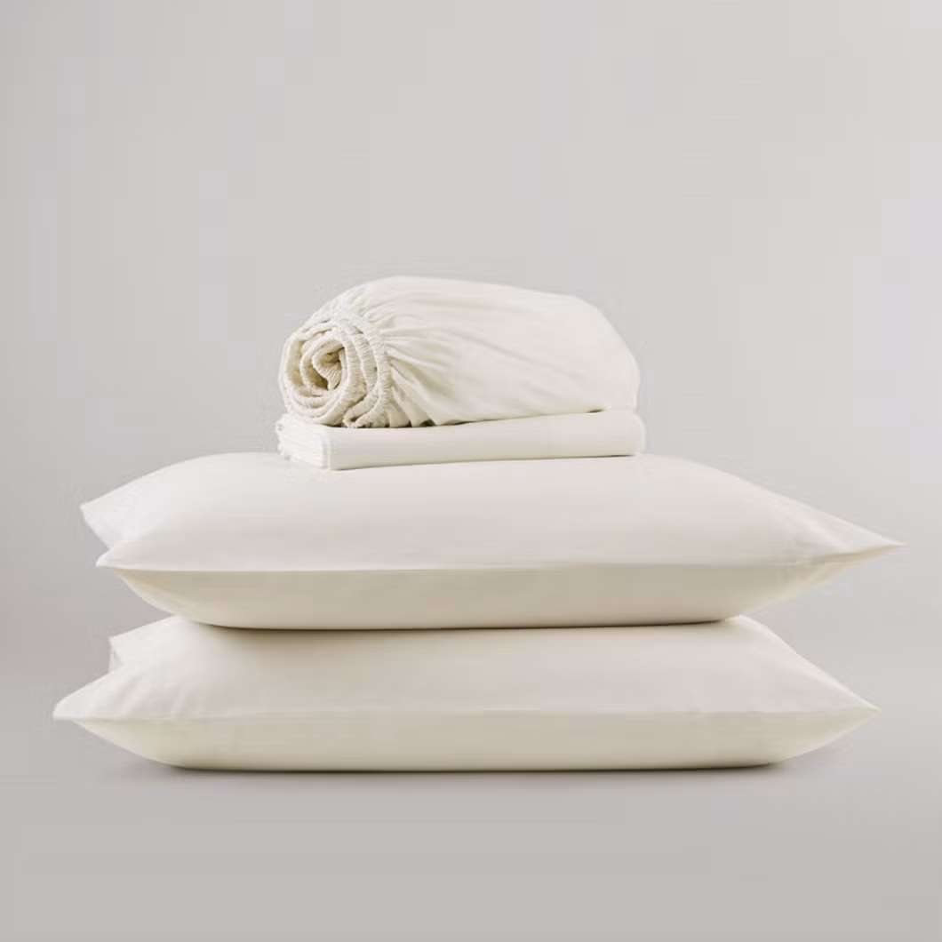Wholesale Home Textile 100% Cotton Bedsheet Bedding Sets 144tc Solid Bed Sheet