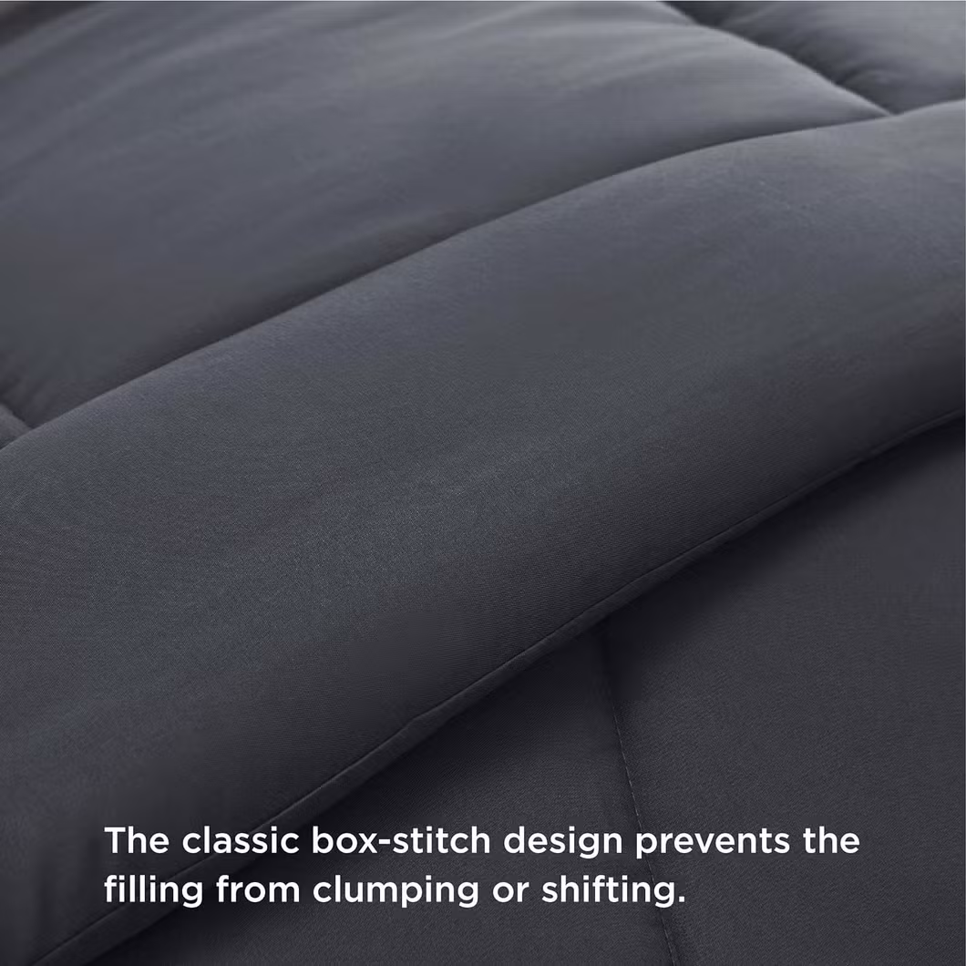 Factory Wholesale 100% Polyester Bed King Size Filling Comforter Down Solid Quilt