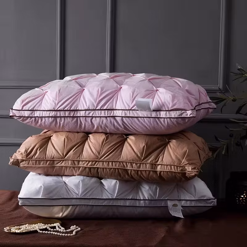 Big OEM Order Service 2024 New Quilted Pillow Cotton Fabric Washable 1400grm Weight 3cm Gusset Microfiber Filling Luxury Bread