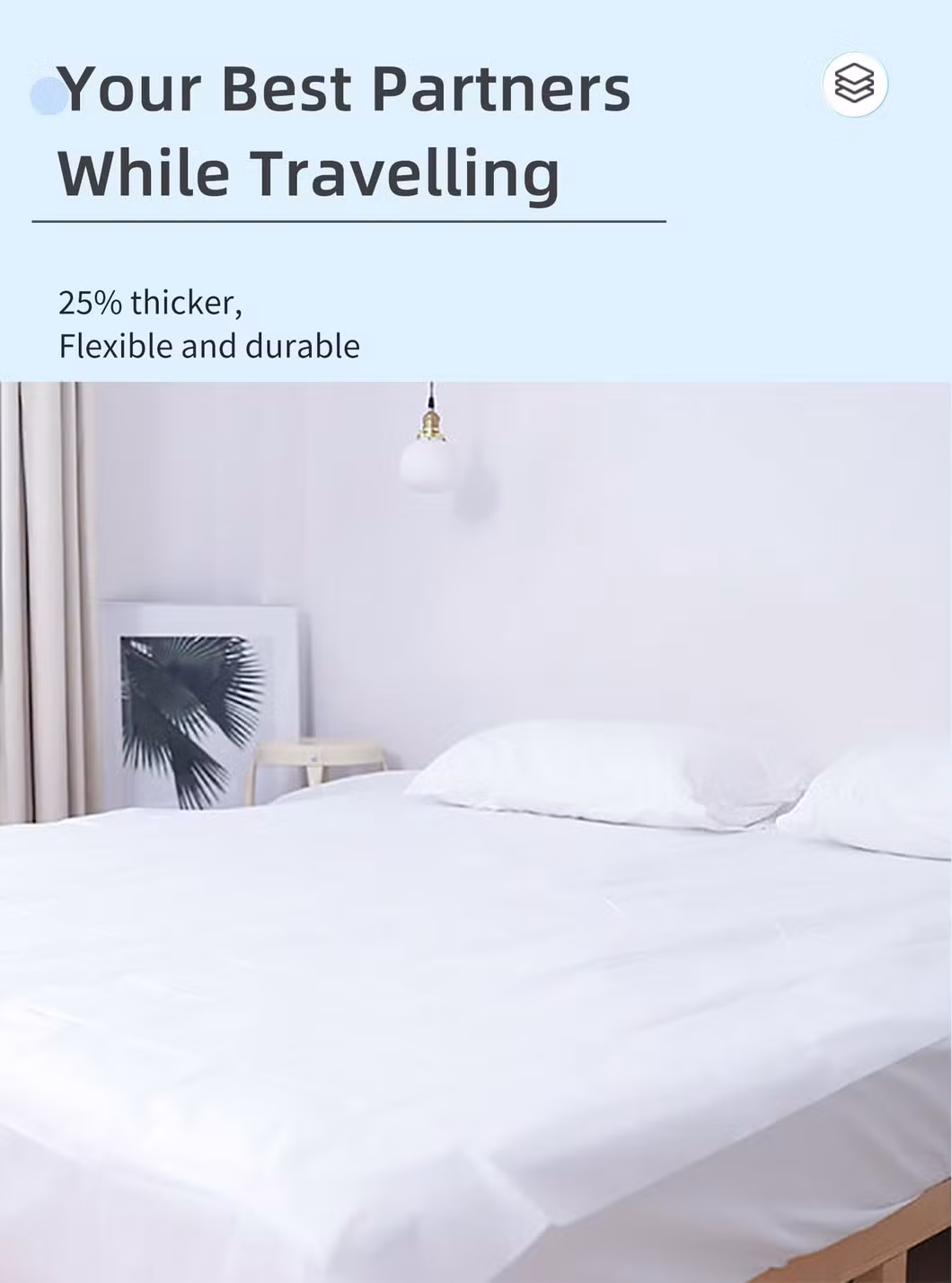Jx Travel-Safe Disposable Cover Sheets for Travel, Disposable Bed Sheet, Disposable Duvet/Comforter Cover, Disposable Pillowcases