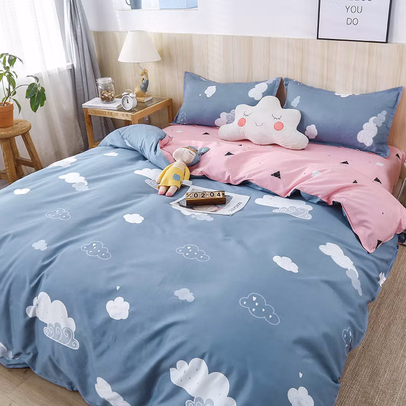 180cm*200cm Hotel Bedroom Cotton Duvet Cover 2 Pillowcases Sheets 4PCS Bedding Set