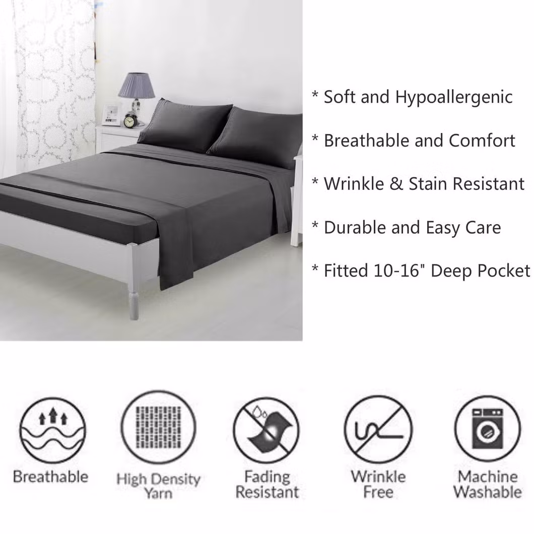 Home Apartment Bedroom Bedding Set Cotton Bedding Sheet Set 4 Piece