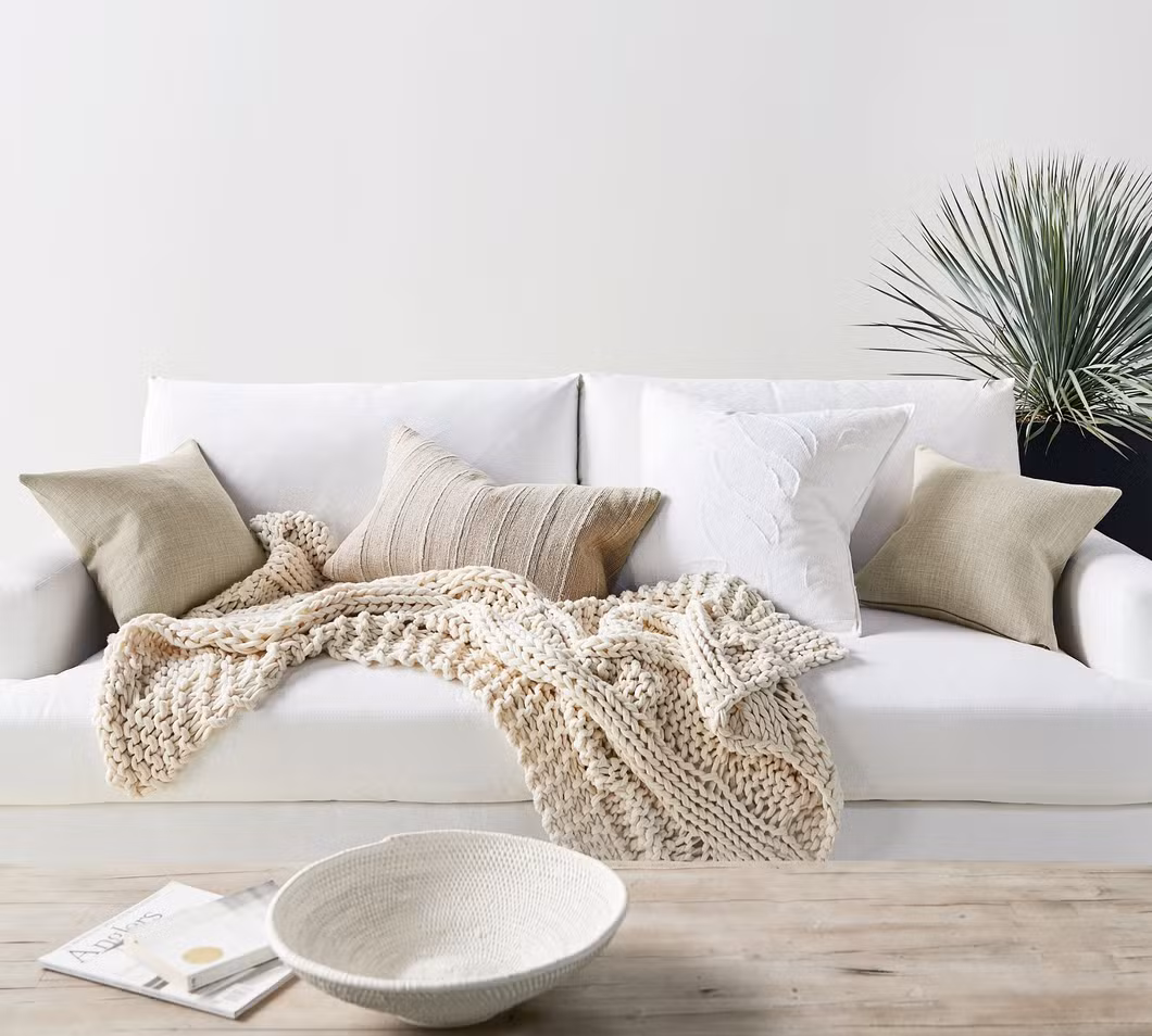 Soft Striped Linen Standard Pillowcases, Breathable and Cooling Washed Pillow Cases with Invisible Zipper
