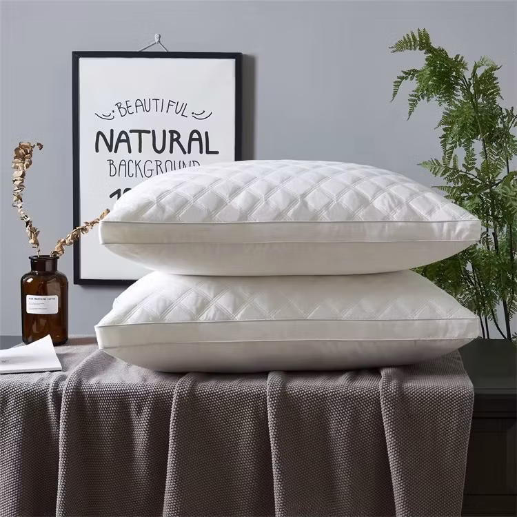 Customizable White Quilted Memory Foam Pillow