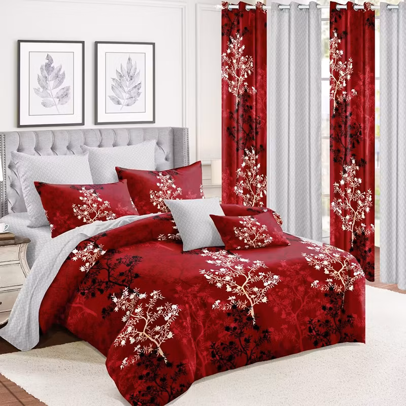 12PCS Home Textiles High Quality Bedsheets Bed Linen Red Polyester Microfiber Polyester Printing Comforter Duvet Cover Bedspread Set Supplier