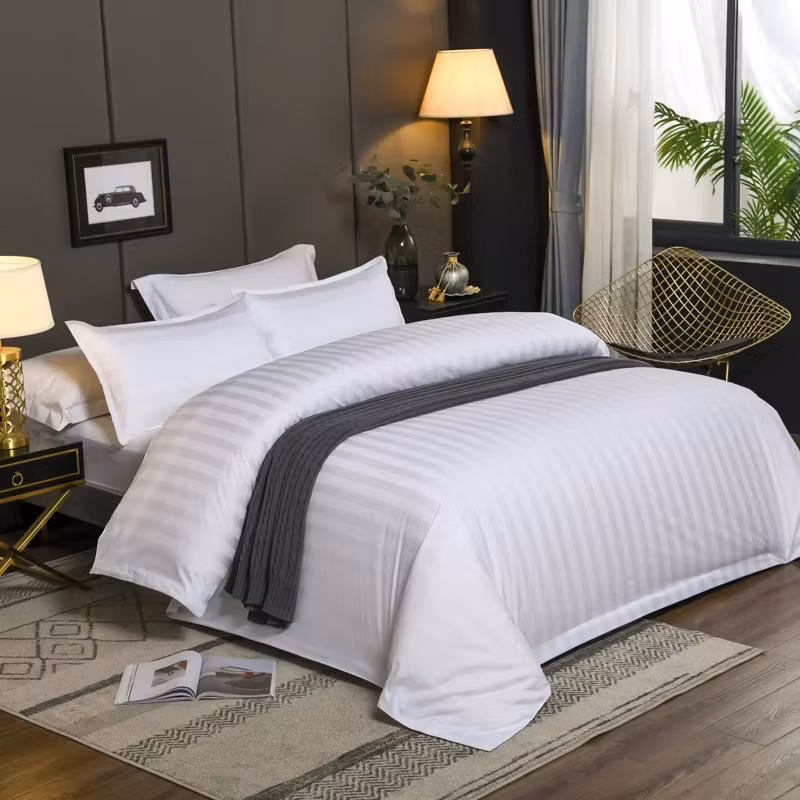 Stripe Cotton King Size Bed Linen Duvet Cover Bedding for Hotel Use
