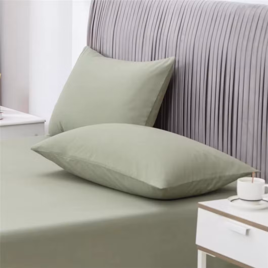 Luxury 300t 100%Cotton Bed Sheet Fitted Sheet Deep Pocket with Elastic for Hotel Home
