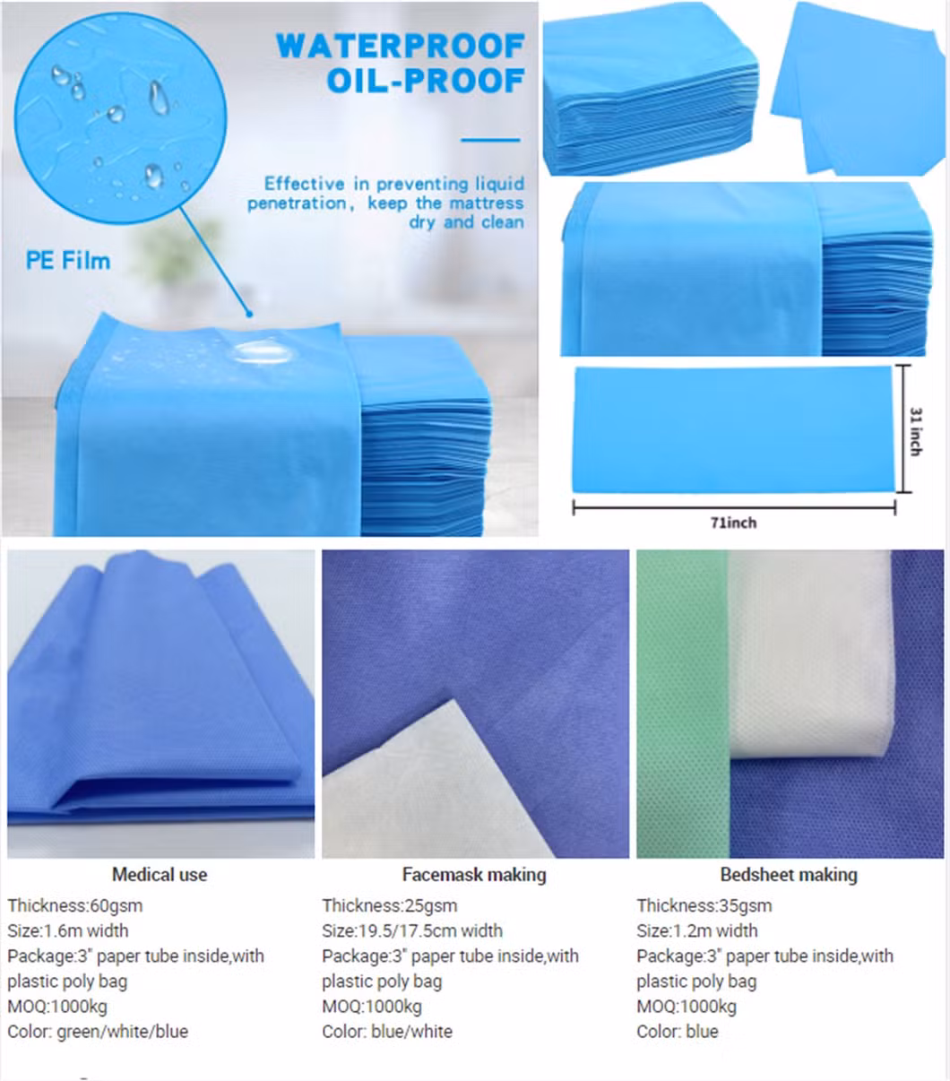 Hospital Medical SMS Nonwoven Sheet Bed