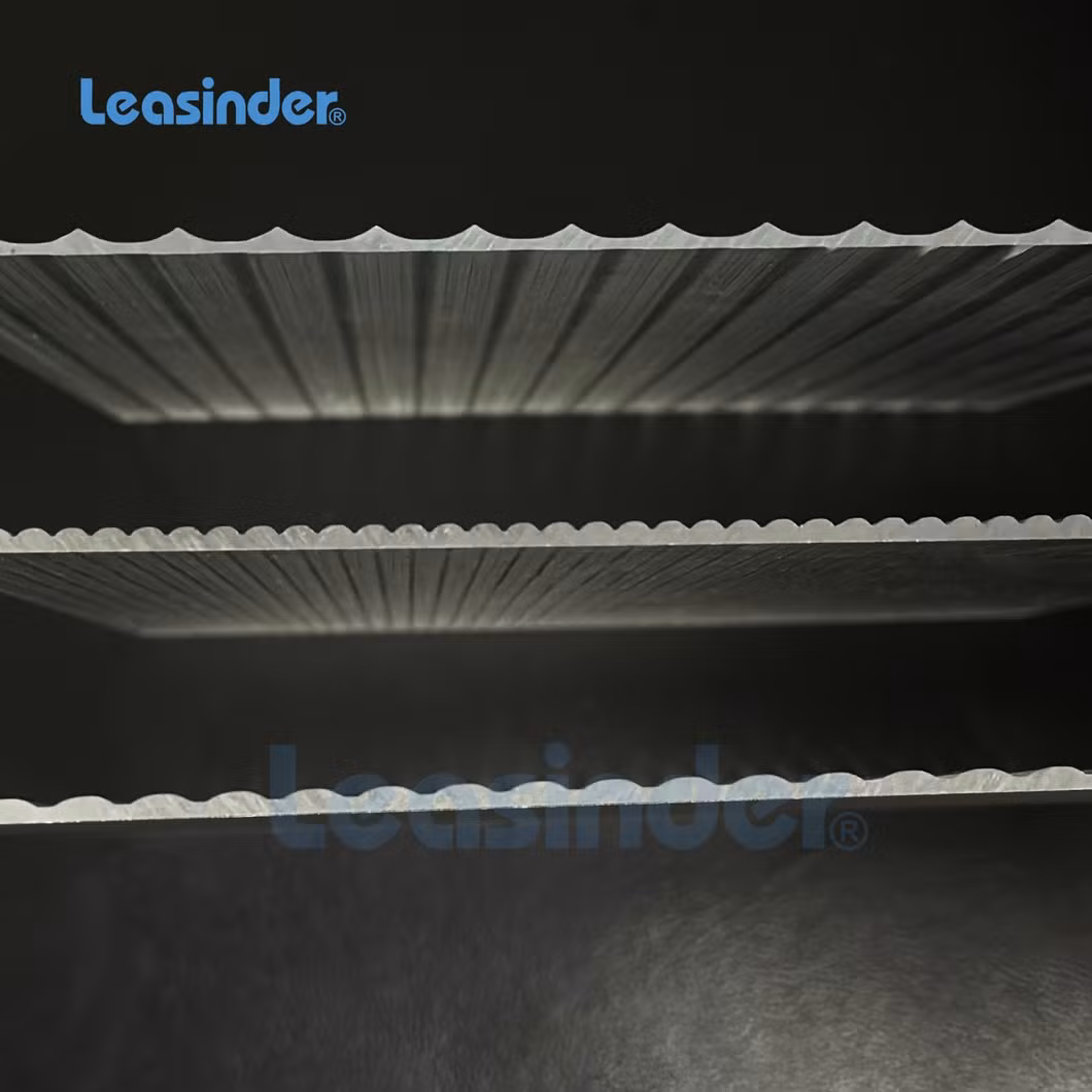 Leasinder High Quality China Factory Custom U Shape V Shape Clear Fluted Decorative Acrylic Sheet for Hotel Decoration