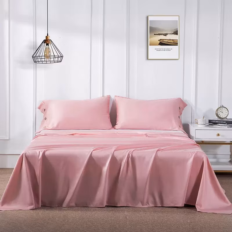 OEM/ODM Home Hotel Textile Wholesale Bed Linen Solid Color 100% Cotton Bedding Set 200 Thread Count Bed Sheet Pillowcase Sham Bed Fitted Flat Bed Sheets