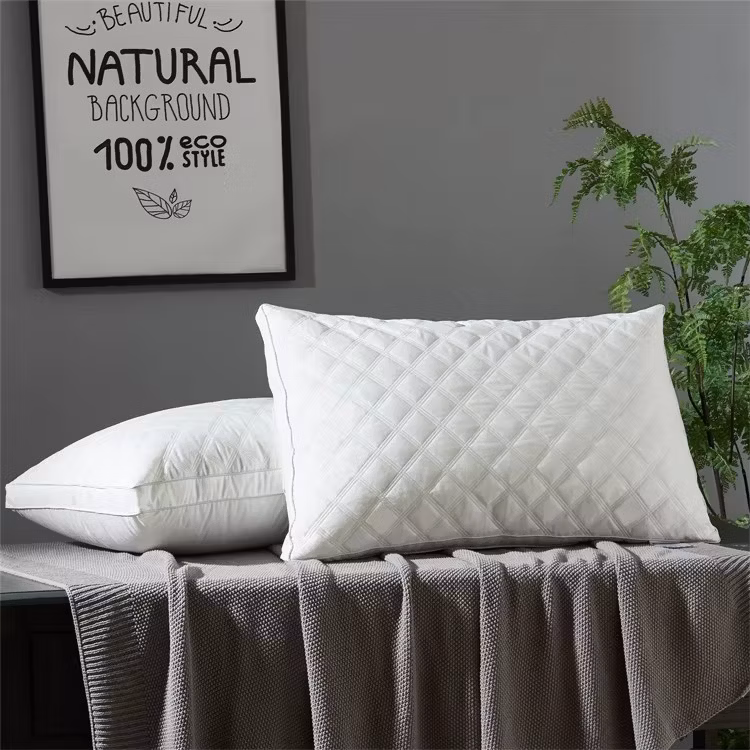 Customizable White Quilted Memory Foam Pillow