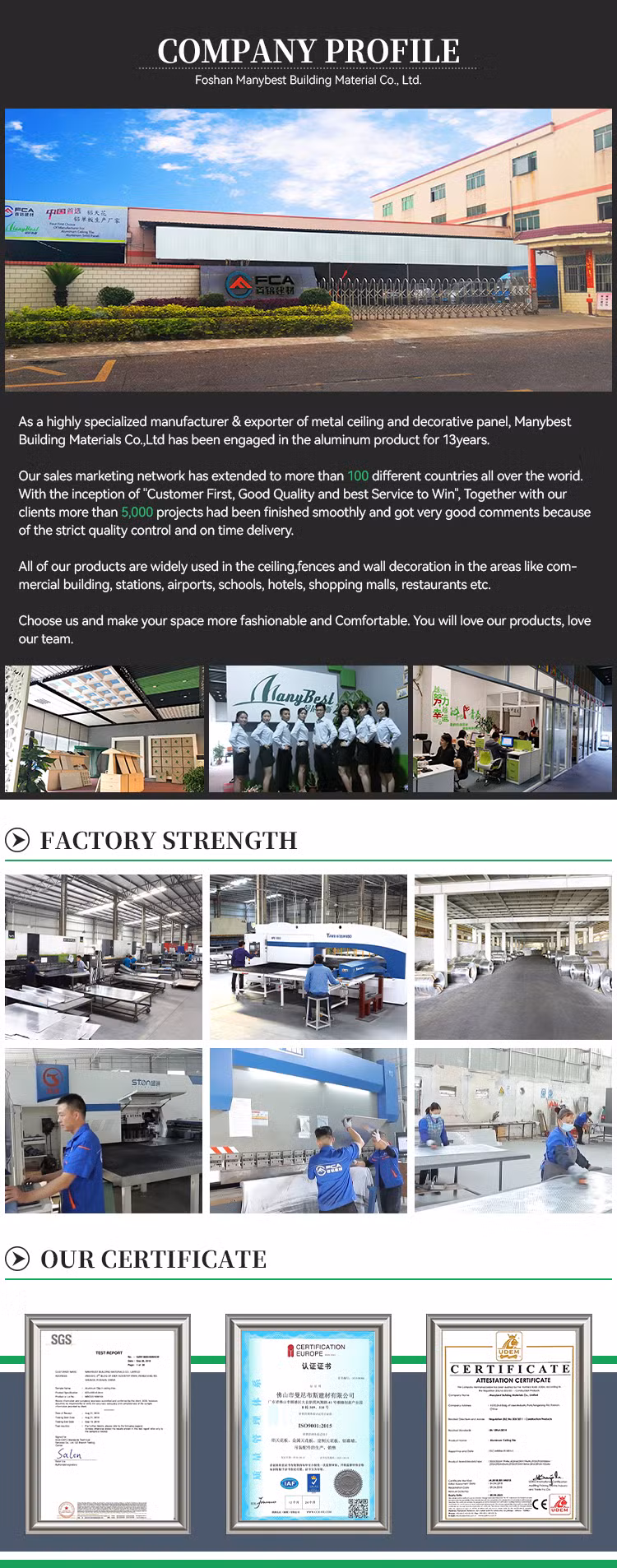 Good Price Waterproof Soundproof Aluminum Square Sheet Metal Ceiling Sheet
