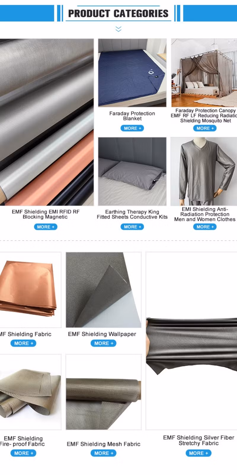 Low Price Cotton Fabric Silver Fiber Emf Reducing Sheets Faraday Protection Earthing Grounded Pillowcase