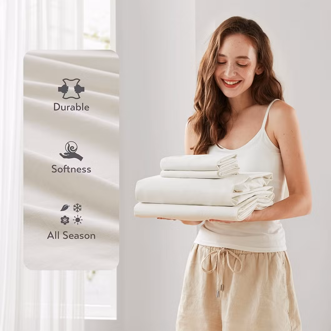 Wholesale Home Textile 100% Cotton Bedsheet Bedding Sets 144tc Solid Bed Sheet