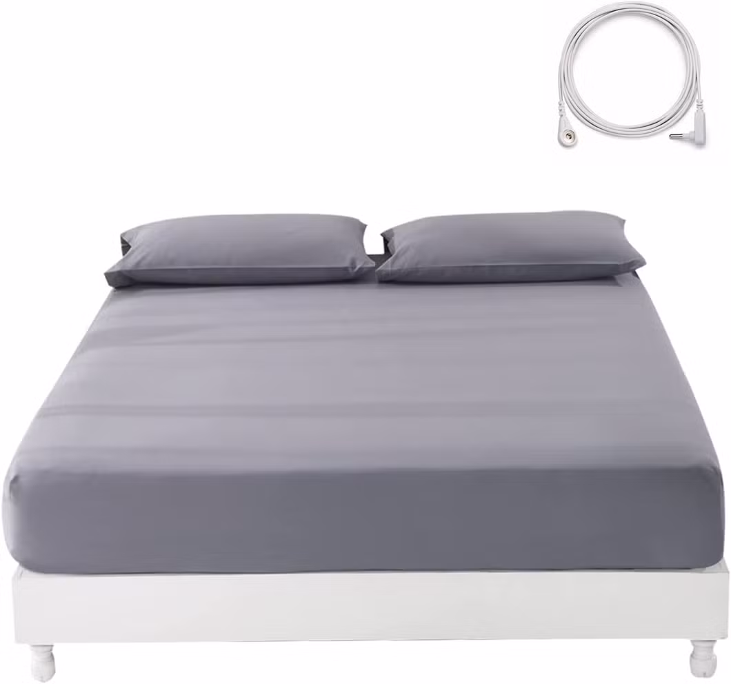 Good Quality Grounding Sheet Nature Cotton Silver Fiber Conductive Grounding Fitted Sheets