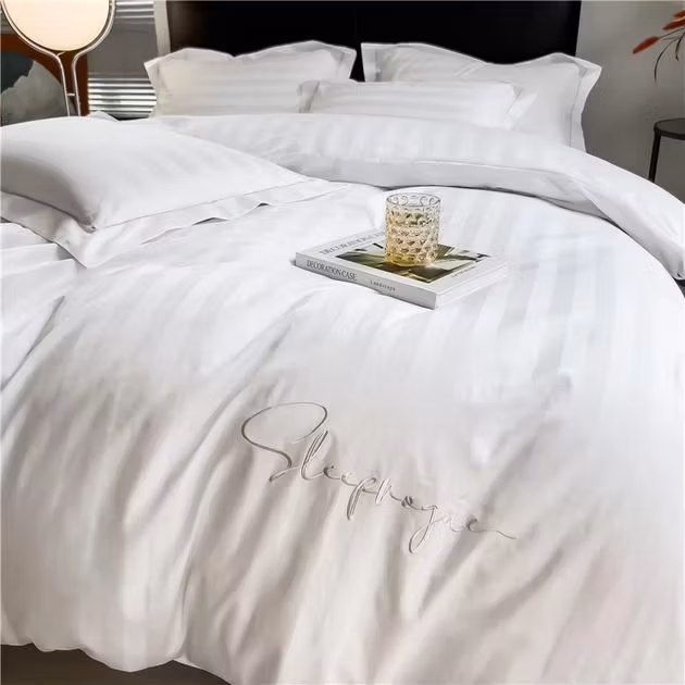 Stripe Cotton King Size Bed Linen Duvet Cover Bedding for Hotel Use