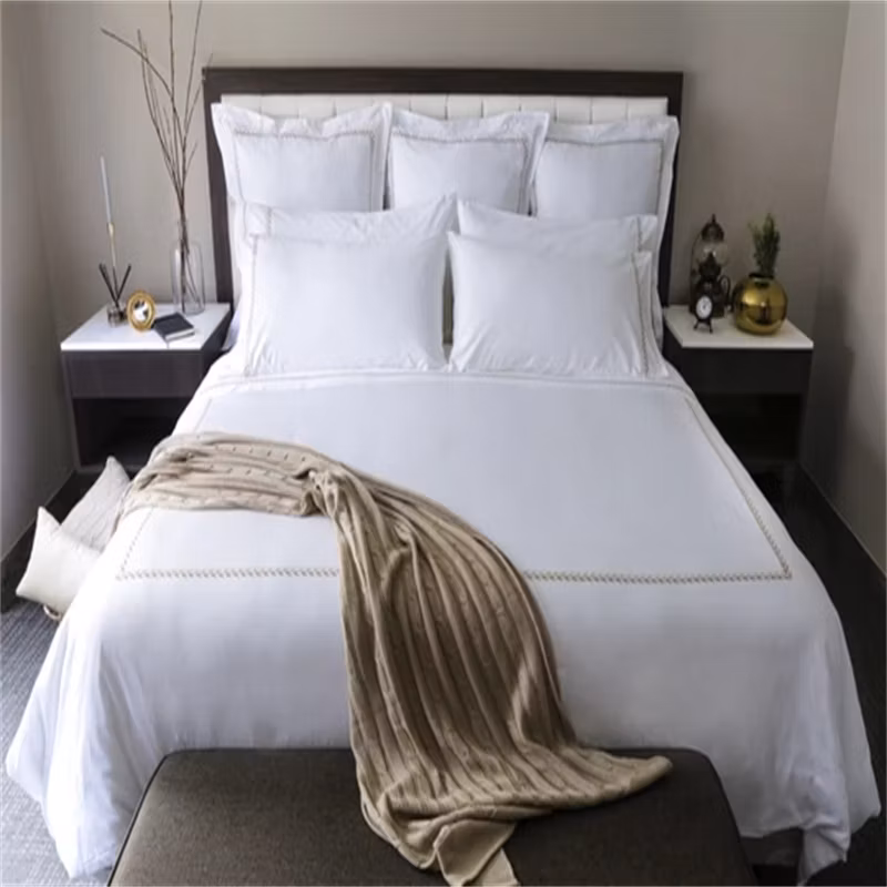 100% Cotton Bed Sheet 210t Plain White 92&quot;*110&quot;