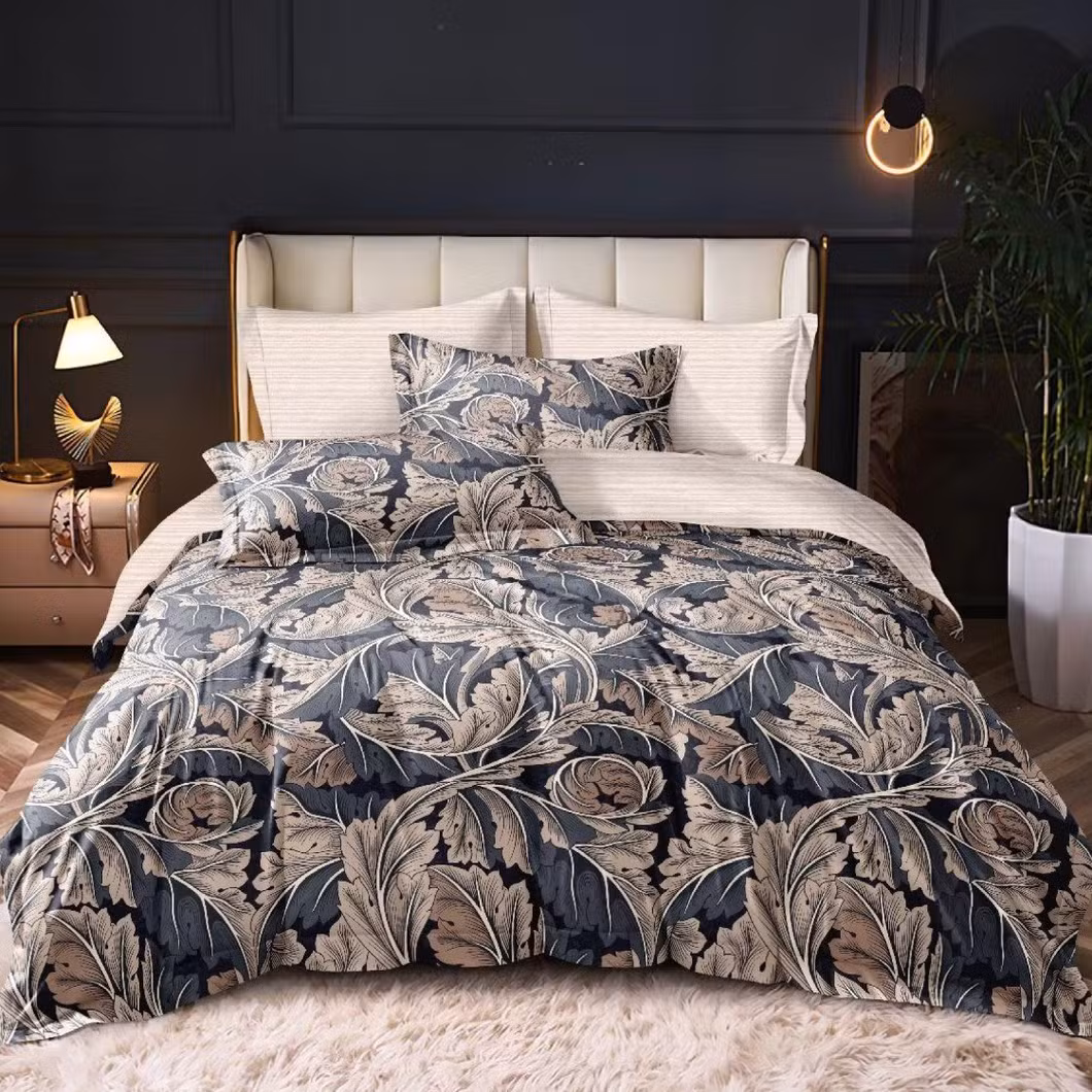 Premium Printed Quilt Duvet Cover with Bed Flat Sheets Microfiber Quilted Bedspread Sanding Pillowcases Bedding for Home and Hotel Use