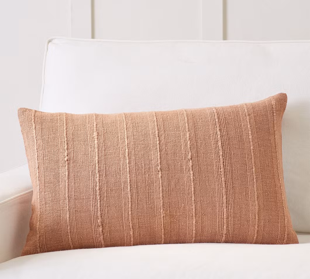 Soft Striped Linen Standard Pillowcases, Breathable and Cooling Washed Pillow Cases with Invisible Zipper