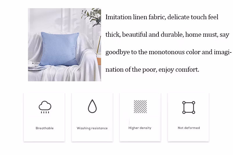 Durable High Quality Colorful Imitation Linen Pillow Case Back Cushion