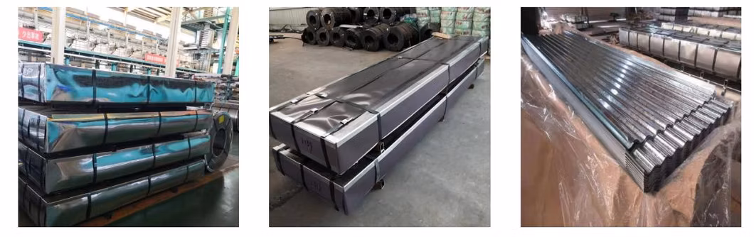 Corrugated Gi Galvanized Steel Sheet for Roofing Tile Garden Beds with 0.6mm 0.8mm 1.2mm Z80g Z100g Iron Metal Roof Manufacturer 20 26 Gauge Gi Gl Zinc 470 600