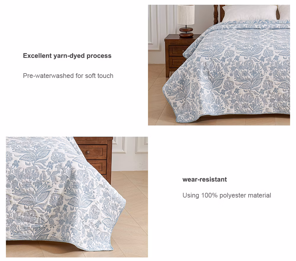 100% Ployester King Bed Size Bedding Set Warm and High Quality Double Color Jacquard Quilt
