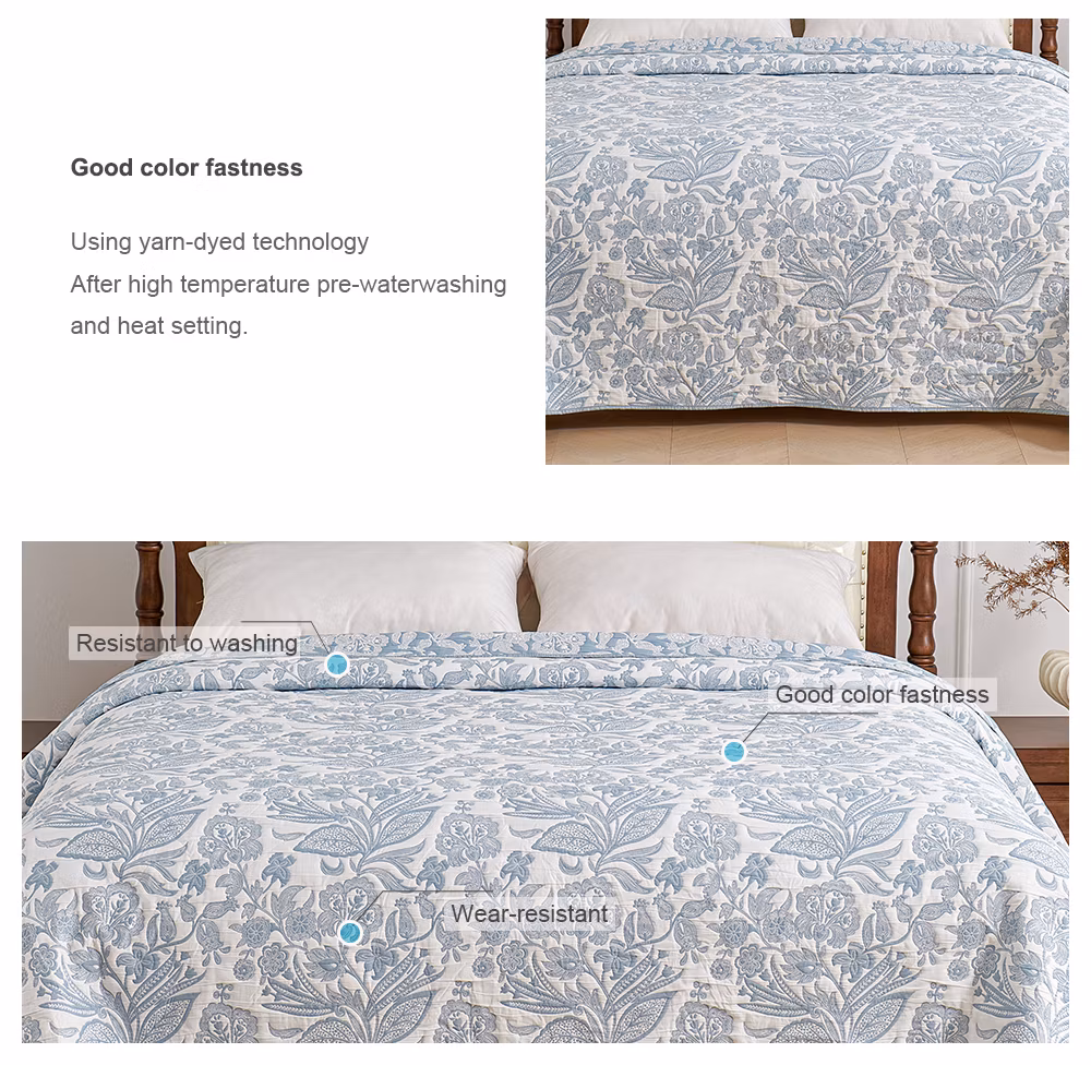 100% Ployester King Bed Size Bedding Set Warm and High Quality Double Color Jacquard Quilt