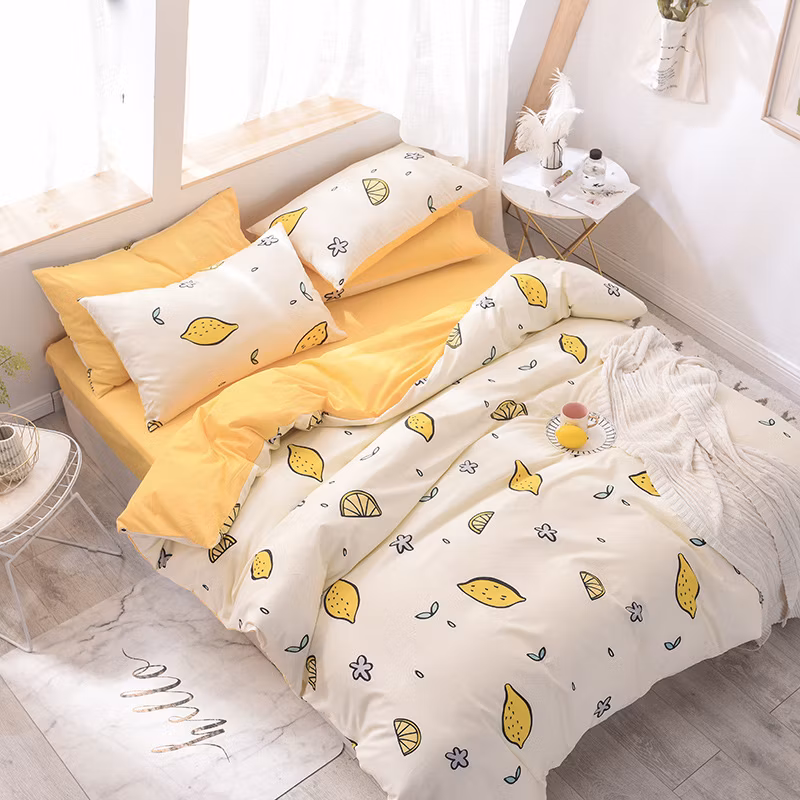 100% Cotton Embroidered Bed Sheet Duvet Cover Fitted Sheet Home