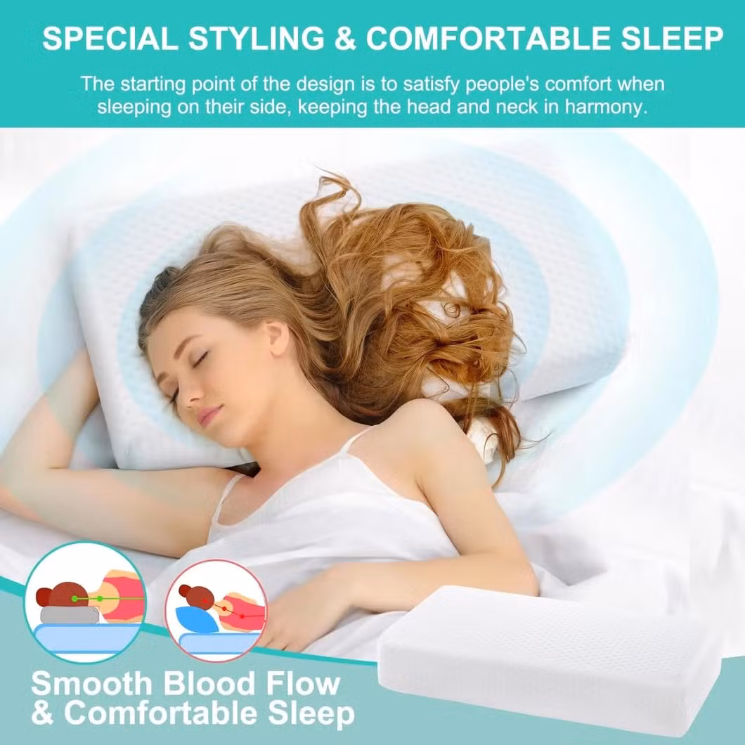 Hot Selling New Slow Rebound Good Quality Memory Foam Wave Pillow Memory Neck Pillow