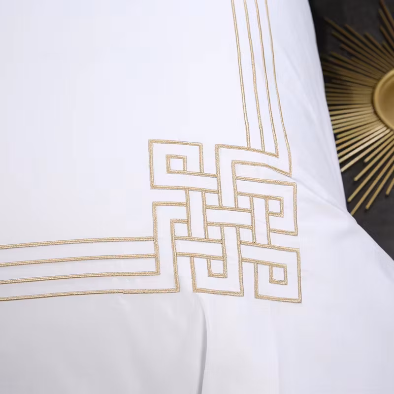 Wholesale Long Staple Customized Embroidery Hotel Quality Duvet Cover and Sheet Set