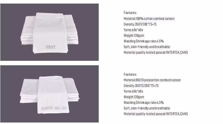 Hotel White 50 Cotton 50 Polyester Queen Bed Sheet Set Cotton