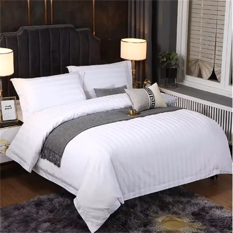 100% Natural Cotton Queen Size Luxury Hotel White Flat Sheet