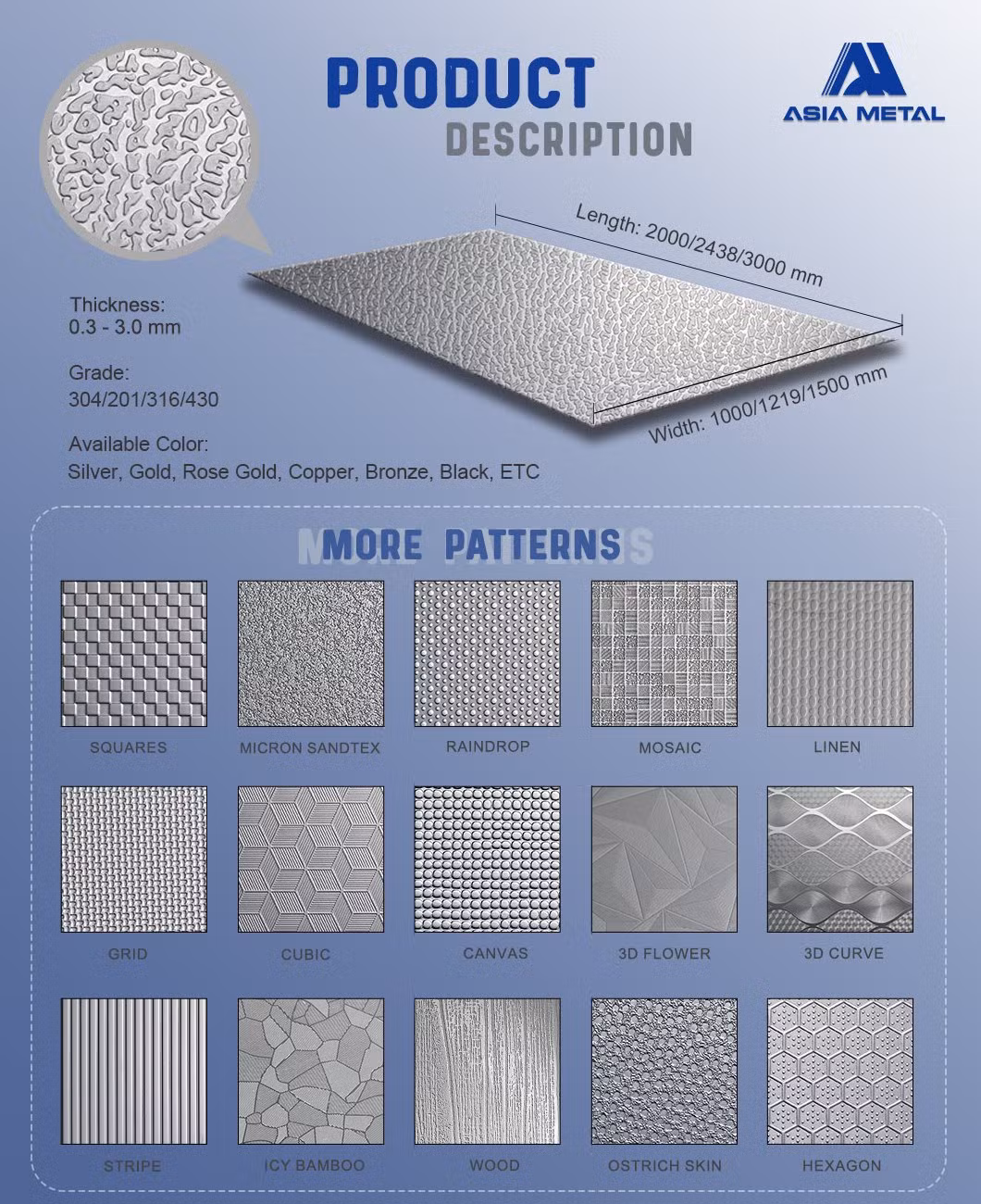 New Design 304 316 Linen Emboss Stainless Steel Sheet for Elevator Cabin