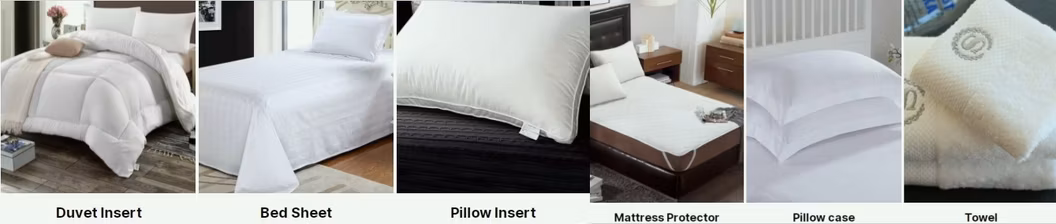100% Natural Cotton Queen Size Luxury Hotel White Flat Sheet