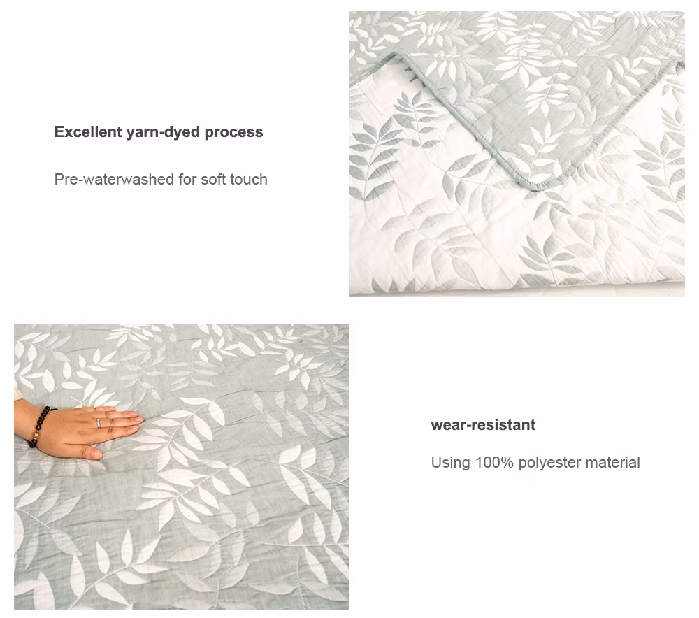 100% Polyester Bedding Set Single Bed Size Double Color Jacquard Quilt